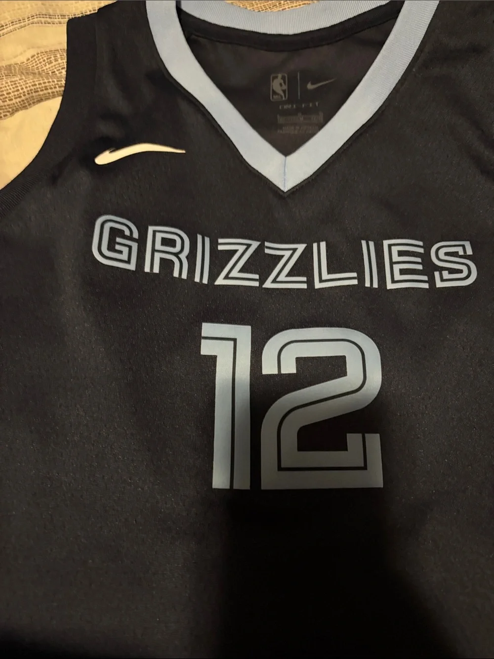 Nike Navy and Light Blue Memphis Grizzlies #12 Basketball Jersey Morant